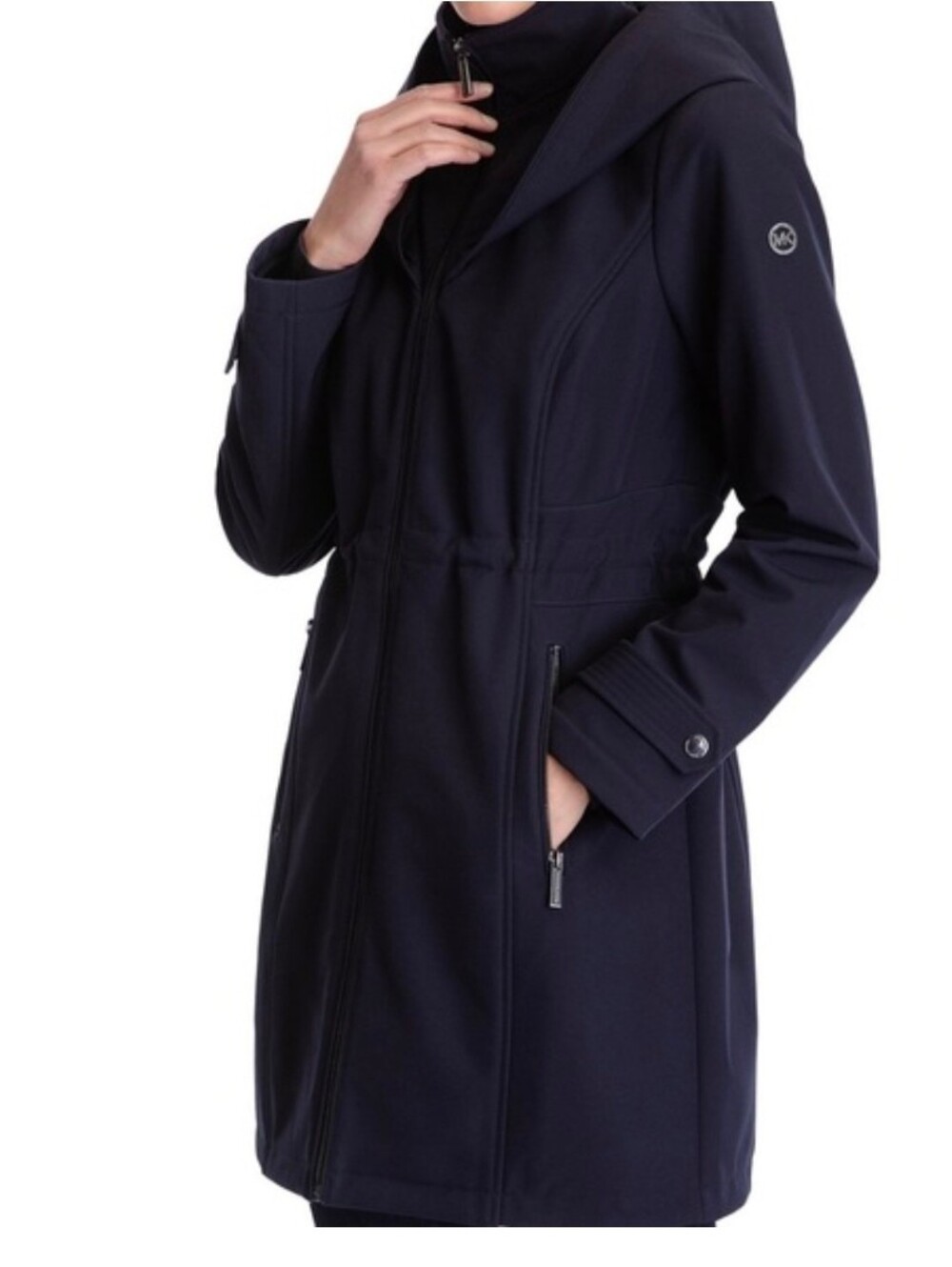 MICHAEL Michael Kors Navy Hooded Trench Coat XXS